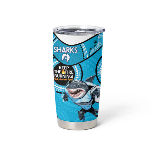 NRL Sharks NAIDOC Week Tumbler Cup Keep The Fire Burning Indigenous Art
