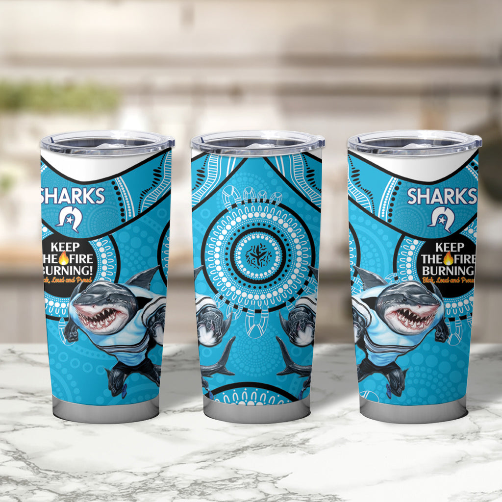 NRL Sharks NAIDOC Week Tumbler Cup Keep The Fire Burning Indigenous Art