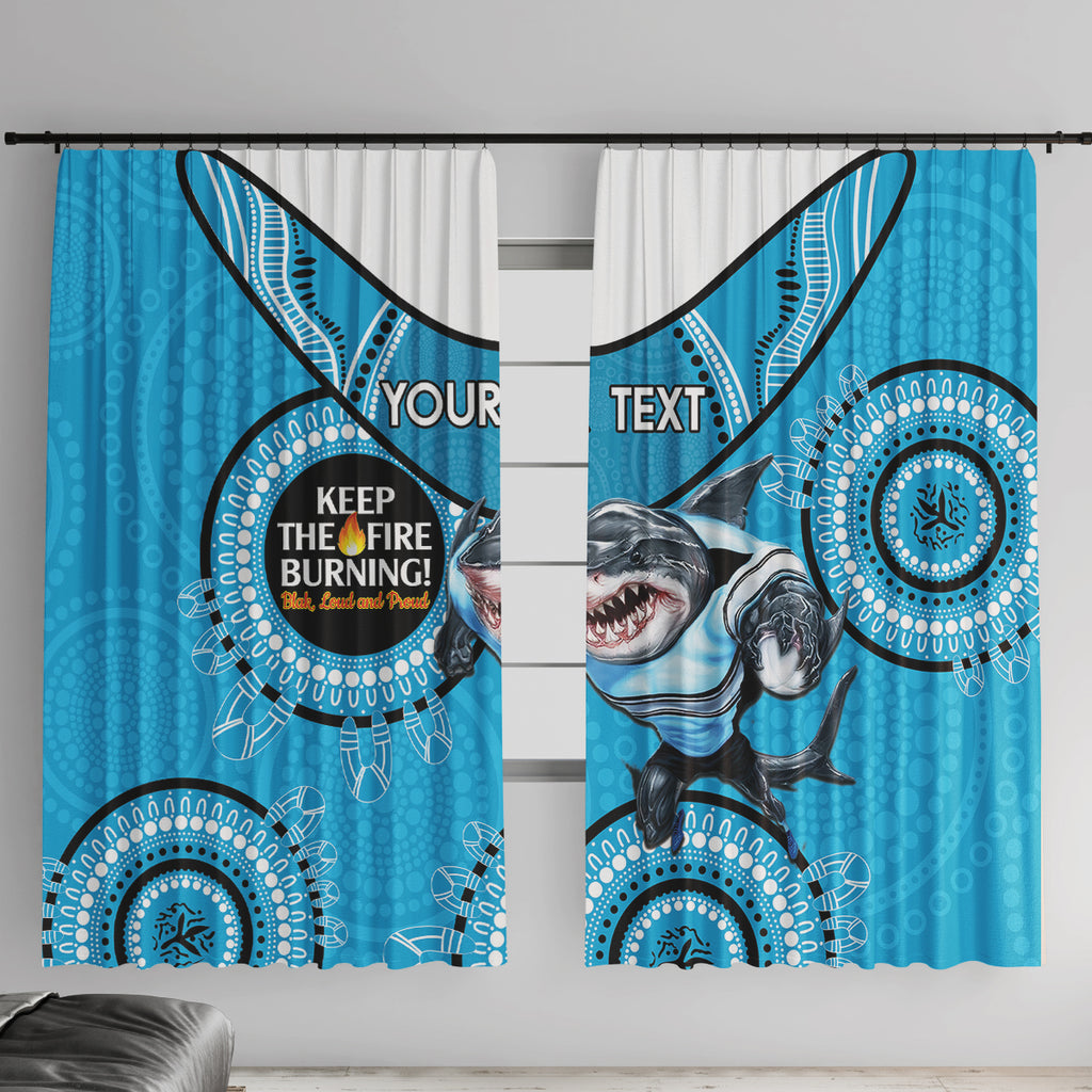 Custom NRL Sharks NAIDOC Week Window Curtain Keep The Fire Burning Indigenous Art