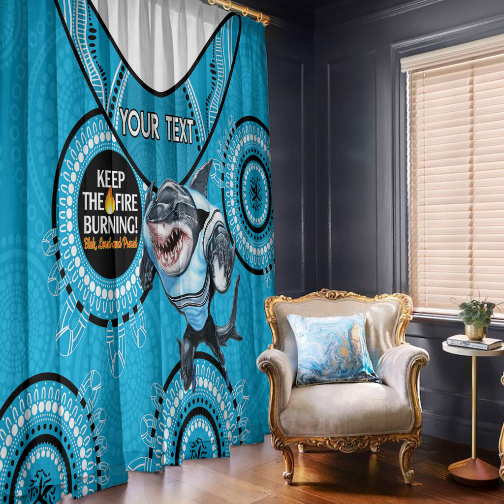 Custom NRL Sharks NAIDOC Week Window Curtain Keep The Fire Burning Indigenous Art