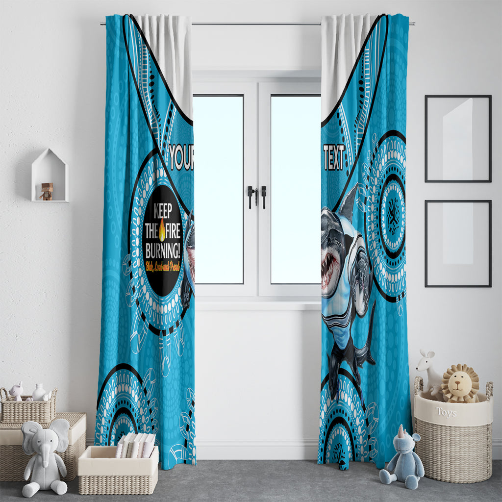 Custom NRL Sharks NAIDOC Week Window Curtain Keep The Fire Burning Indigenous Art