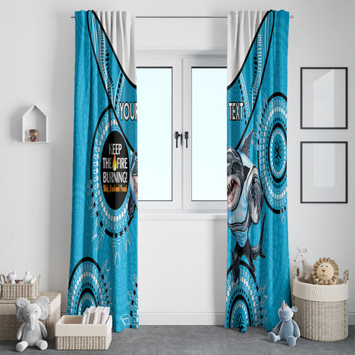 Custom NRL Sharks NAIDOC Week Window Curtain Keep The Fire Burning Indigenous Art