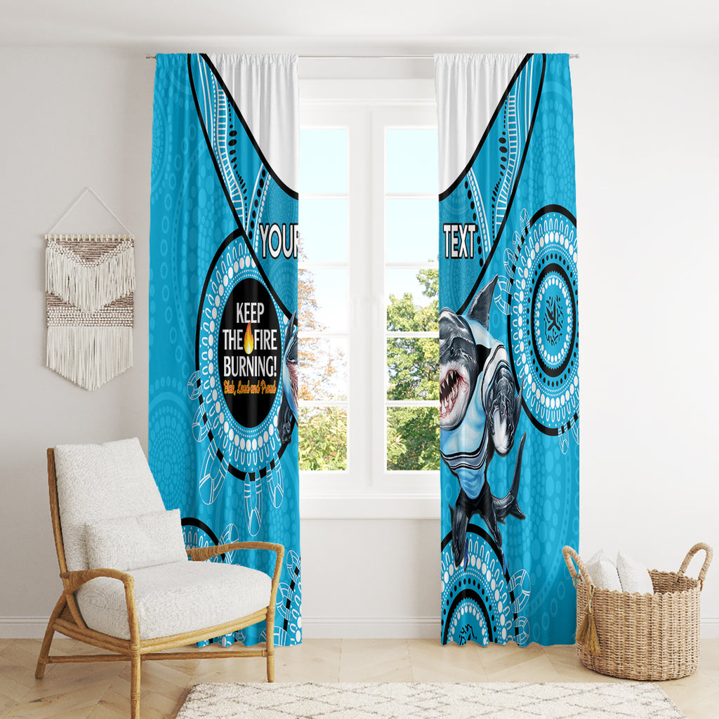 Custom NRL Sharks NAIDOC Week Window Curtain Keep The Fire Burning Indigenous Art