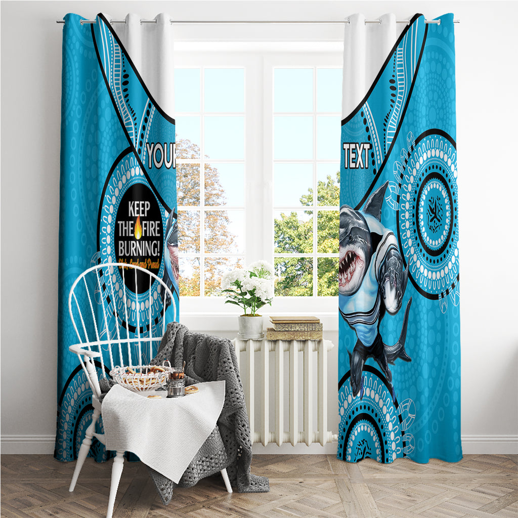 Custom NRL Sharks NAIDOC Week Window Curtain Keep The Fire Burning Indigenous Art