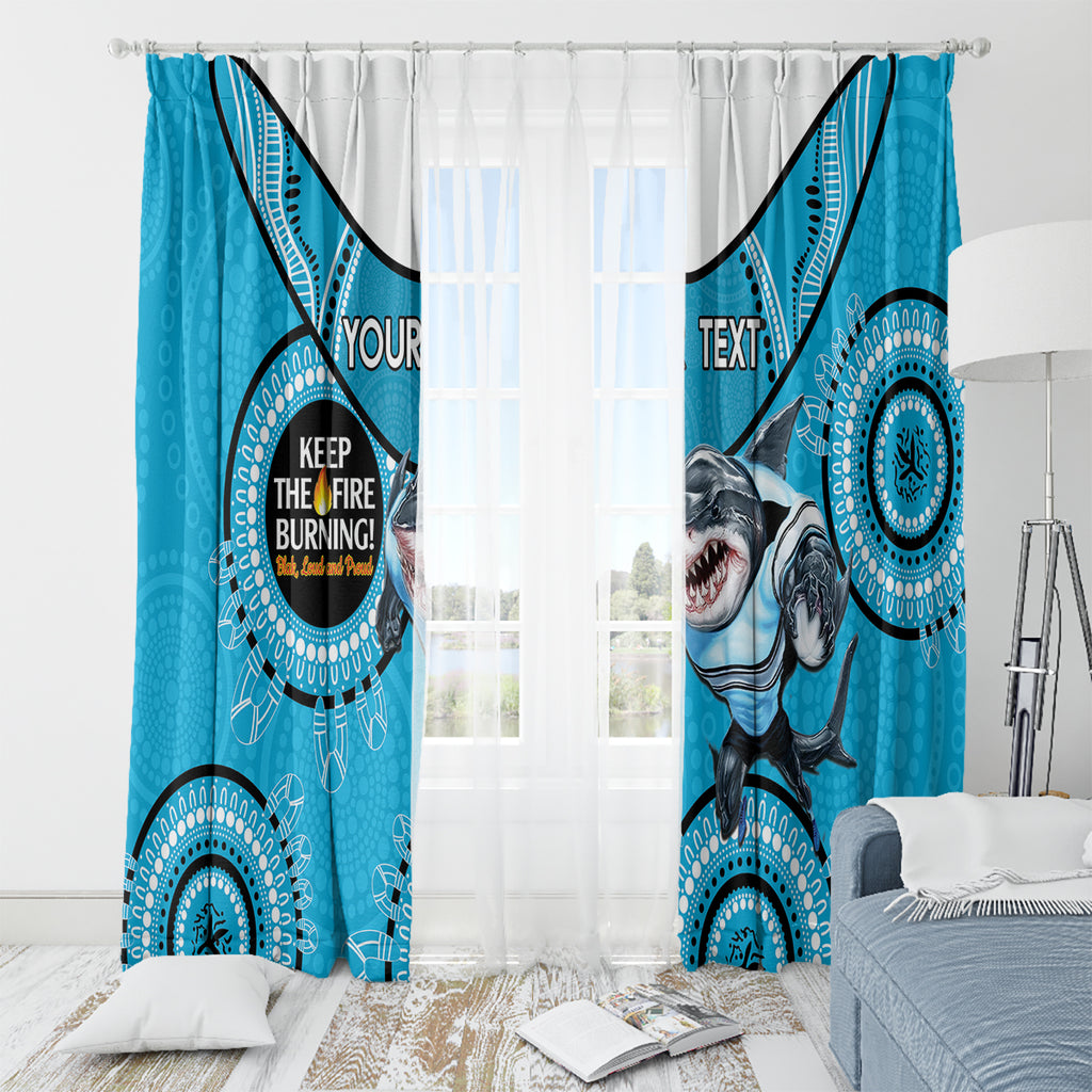 Custom NRL Sharks NAIDOC Week Window Curtain Keep The Fire Burning Indigenous Art