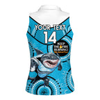 Custom NRL Sharks NAIDOC Week Women Sleeveless Polo Shirt Keep The Fire Burning Indigenous Art
