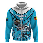 Custom NRL Sharks NAIDOC Week Zip Hoodie Keep The Fire Burning Indigenous Art