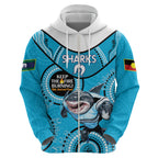 Custom NRL Sharks NAIDOC Week Zip Hoodie Keep The Fire Burning Indigenous Art
