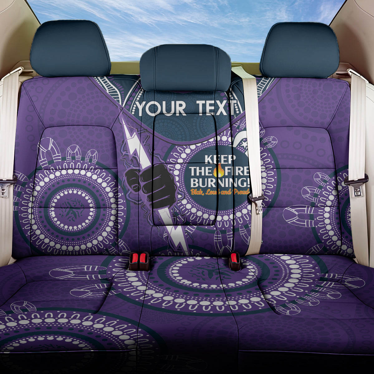 Custom NRL Storm NAIDOC Week Back Car Seat Cover Keep The Fire Burning Indigenous Art
