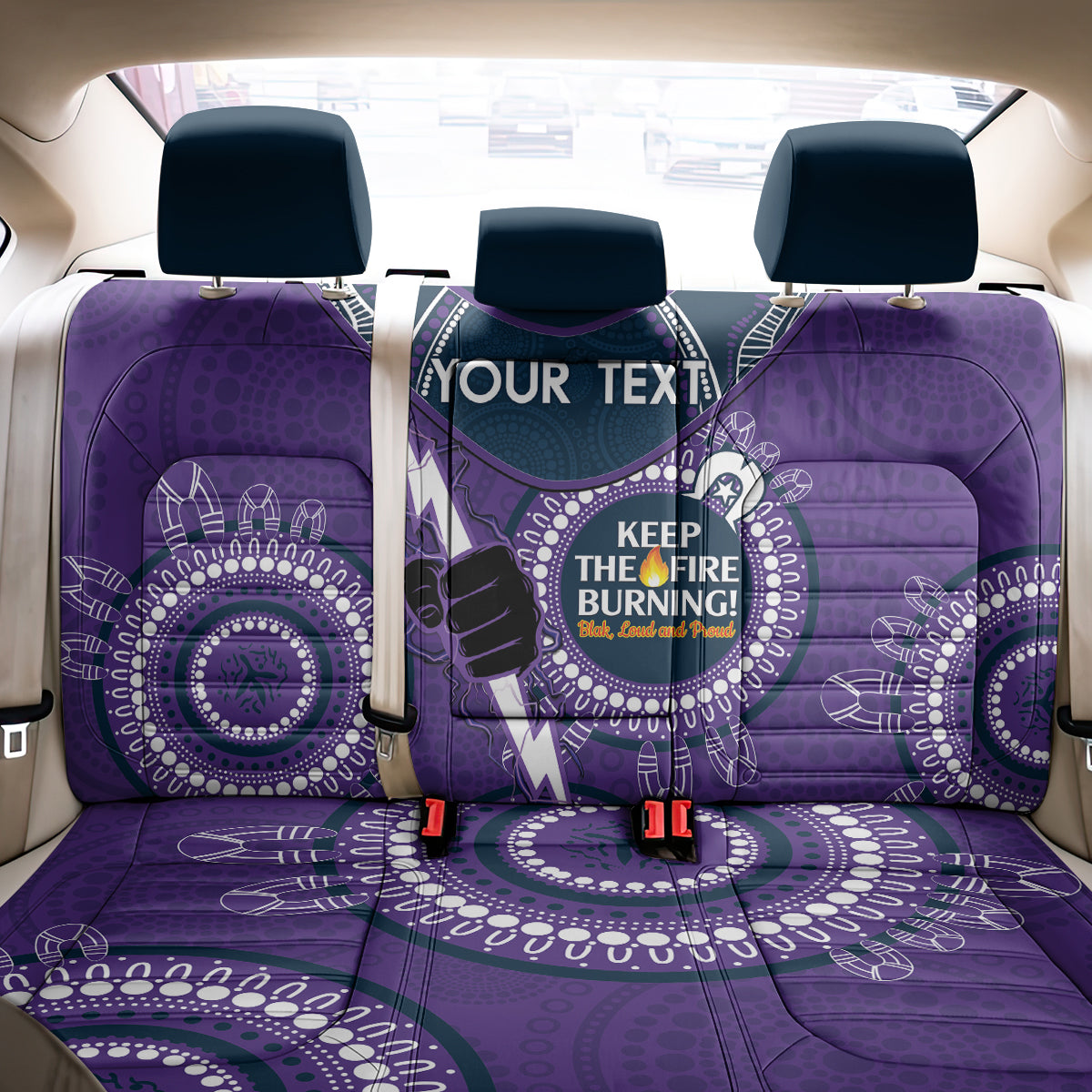 Custom NRL Storm NAIDOC Week Back Car Seat Cover Keep The Fire Burning Indigenous Art