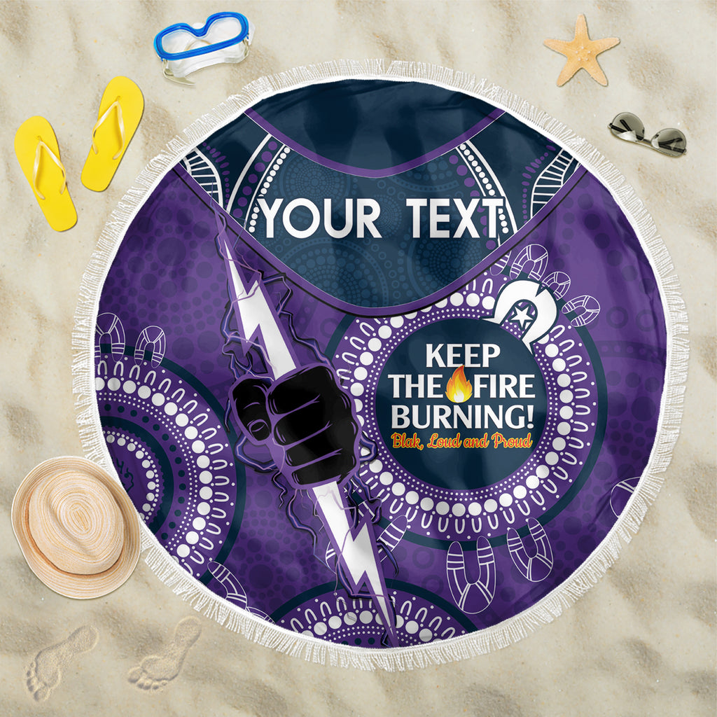 Custom NRL Storm NAIDOC Week Beach Blanket Keep The Fire Burning Indigenous Art