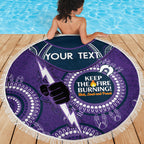 Custom NRL Storm NAIDOC Week Beach Blanket Keep The Fire Burning Indigenous Art