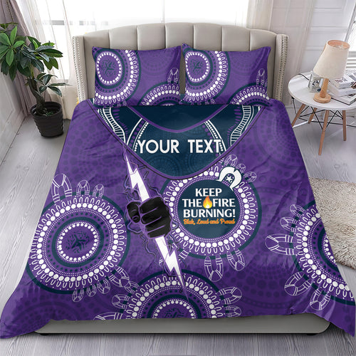 Custom NRL Storm NAIDOC Week Bedding Set Keep The Fire Burning Indigenous Art