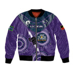 Custom NRL Storm NAIDOC Week Bomber Jacket Keep The Fire Burning Indigenous Art
