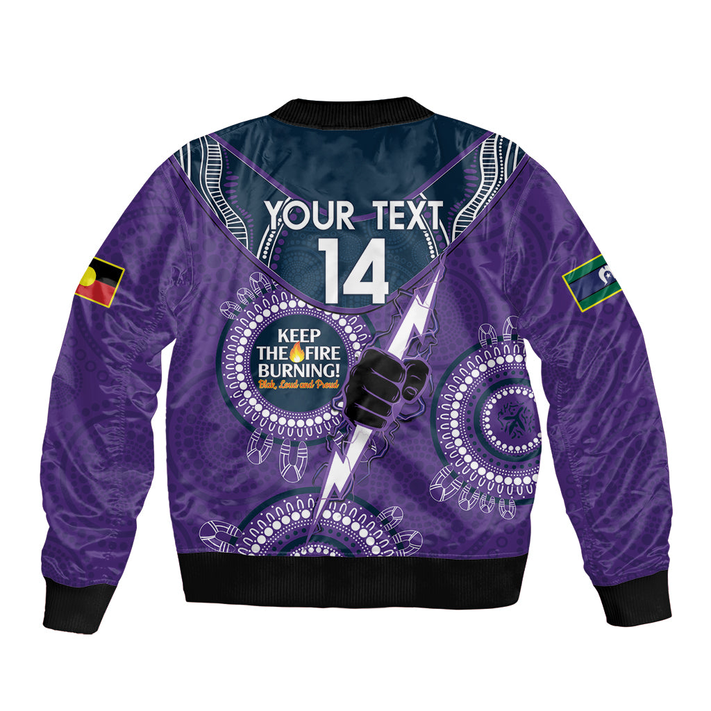Custom NRL Storm NAIDOC Week Bomber Jacket Keep The Fire Burning Indigenous Art