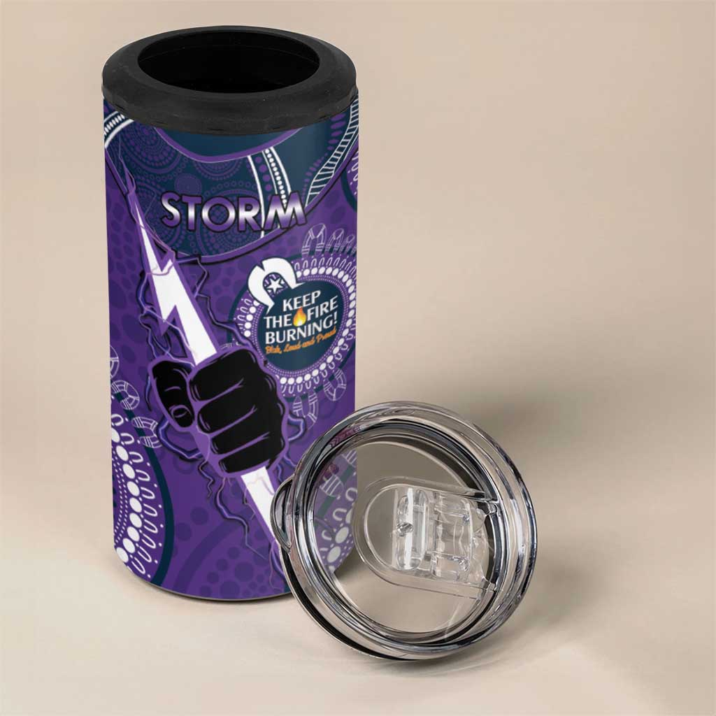 NRL Storm NAIDOC Week 4 in 1 Can Cooler Tumbler Keep The Fire Burning Indigenous Art