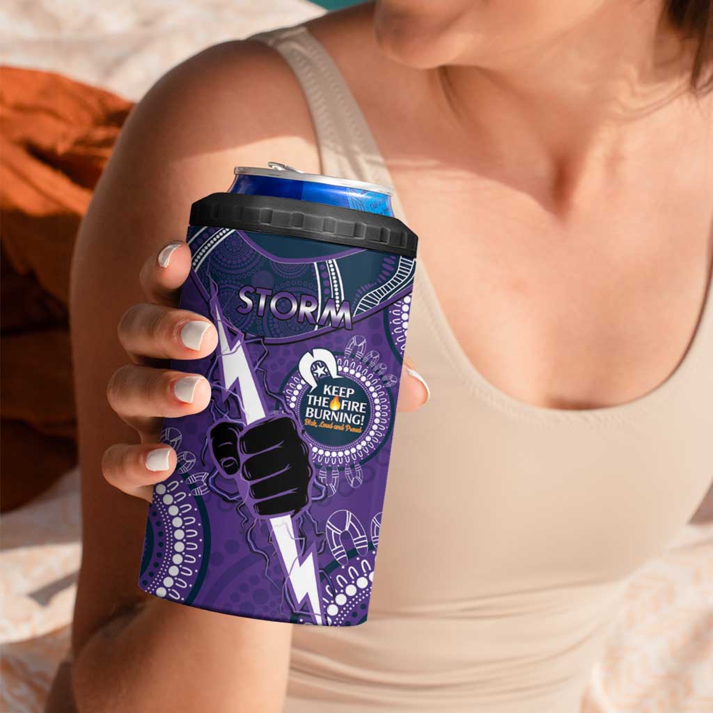 NRL Storm NAIDOC Week 4 in 1 Can Cooler Tumbler Keep The Fire Burning Indigenous Art