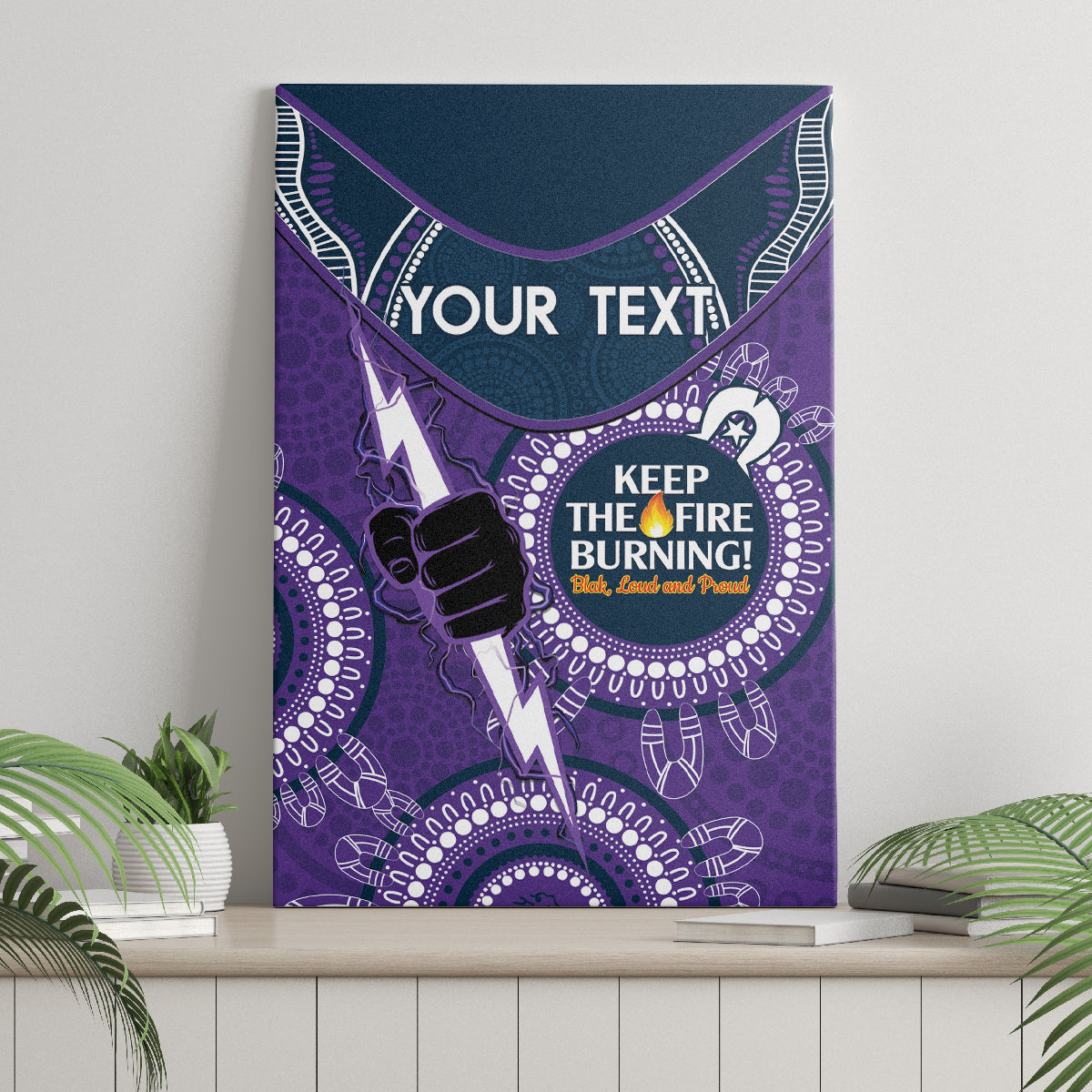 Custom NRL Storm NAIDOC Week Canvas Wall Art Keep The Fire Burning Indigenous Art