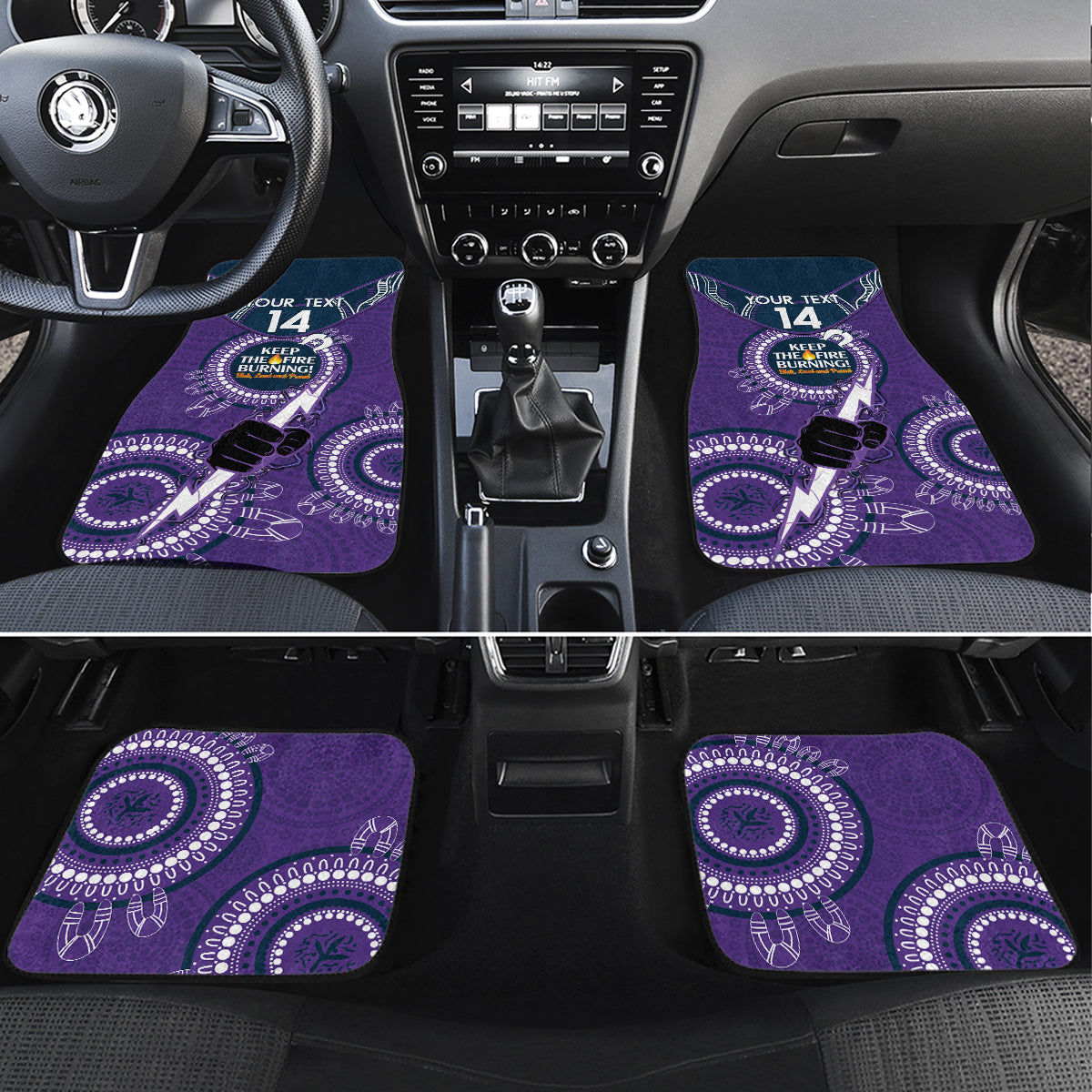 Custom NRL Storm NAIDOC Week Car Mats Keep The Fire Burning Indigenous Art