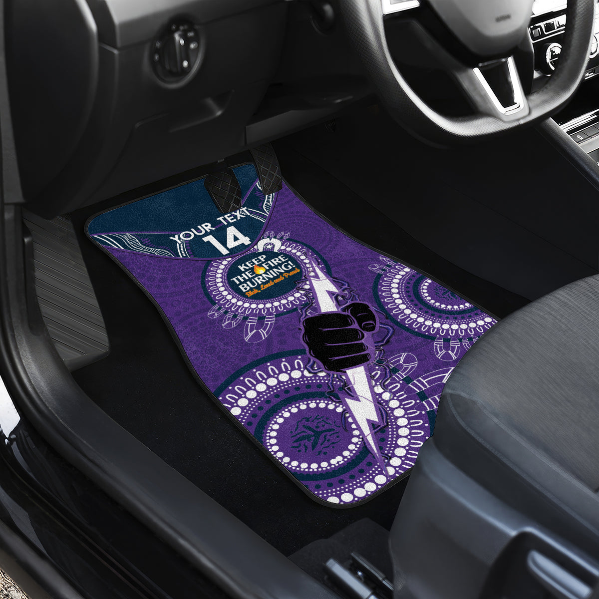 Custom NRL Storm NAIDOC Week Car Mats Keep The Fire Burning Indigenous Art