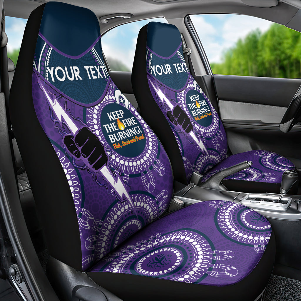 Custom NRL Storm NAIDOC Week Car Seat Cover Keep The Fire Burning Indigenous Art