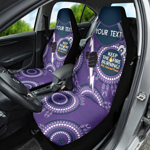 Custom NRL Storm NAIDOC Week Car Seat Cover Keep The Fire Burning Indigenous Art