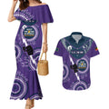 Custom NRL Storm NAIDOC Week Couples Matching Mermaid Dress and Hawaiian Shirt Keep The Fire Burning Indigenous Art