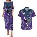 Custom NRL Storm NAIDOC Week Couples Matching Puletasi and Hawaiian Shirt Keep The Fire Burning Indigenous Art