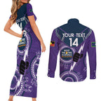 Custom NRL Storm NAIDOC Week Couples Matching Short Sleeve Bodycon Dress and Long Sleeve Button Shirt Keep The Fire Burning Indigenous Art