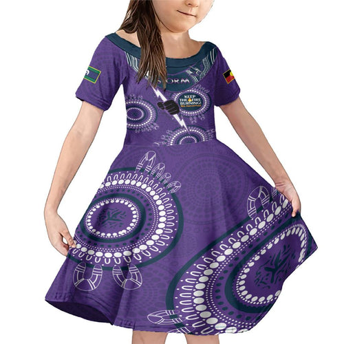 Custom NRL Storm NAIDOC Week Family Matching Mermaid Dress and Hawaiian Shirt Keep The Fire Burning Indigenous Art