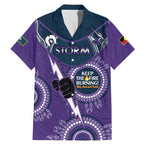 Custom NRL Storm NAIDOC Week Family Matching Mermaid Dress and Hawaiian Shirt Keep The Fire Burning Indigenous Art