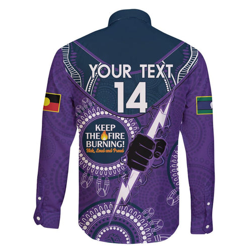 Custom NRL Storm NAIDOC Week Family Matching Mermaid Dress and Hawaiian Shirt Keep The Fire Burning Indigenous Art