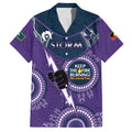 Custom NRL Storm NAIDOC Week Family Matching Off Shoulder Maxi Dress and Hawaiian Shirt Keep The Fire Burning Indigenous Art