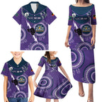 Custom NRL Storm NAIDOC Week Family Matching Puletasi and Hawaiian Shirt Keep The Fire Burning Indigenous Art