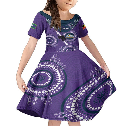 Custom NRL Storm NAIDOC Week Family Matching Short Sleeve Bodycon Dress and Hawaiian Shirt Keep The Fire Burning Indigenous Art