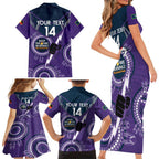 Custom NRL Storm NAIDOC Week Family Matching Short Sleeve Bodycon Dress and Hawaiian Shirt Keep The Fire Burning Indigenous Art