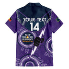 Custom NRL Storm NAIDOC Week Family Matching Short Sleeve Bodycon Dress and Hawaiian Shirt Keep The Fire Burning Indigenous Art
