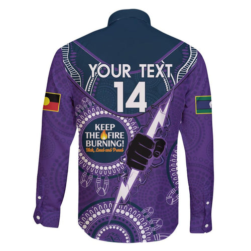 Custom NRL Storm NAIDOC Week Family Matching Short Sleeve Bodycon Dress and Hawaiian Shirt Keep The Fire Burning Indigenous Art