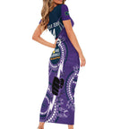 Custom NRL Storm NAIDOC Week Family Matching Short Sleeve Bodycon Dress and Hawaiian Shirt Keep The Fire Burning Indigenous Art