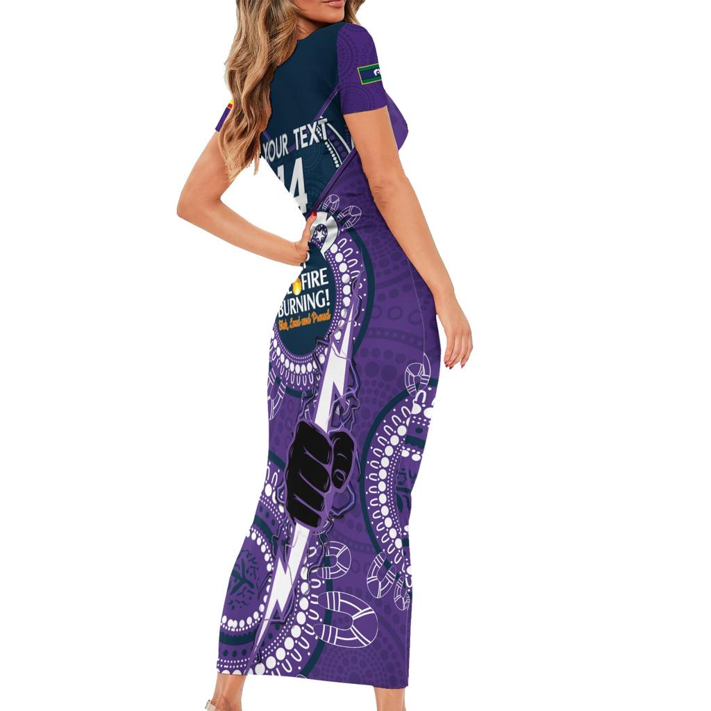 Custom NRL Storm NAIDOC Week Family Matching Short Sleeve Bodycon Dress and Hawaiian Shirt Keep The Fire Burning Indigenous Art