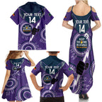 Custom NRL Storm NAIDOC Week Family Matching Summer Maxi Dress and Hawaiian Shirt Keep The Fire Burning Indigenous Art