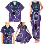 Custom NRL Storm NAIDOC Week Family Matching Tank Maxi Dress and Hawaiian Shirt Keep The Fire Burning Indigenous Art