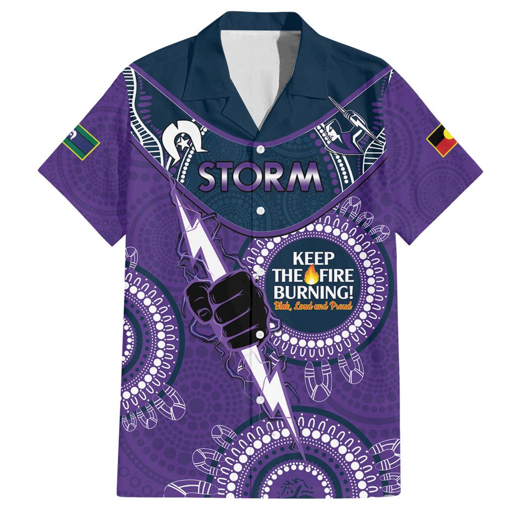 Custom NRL Storm NAIDOC Week Family Matching Tank Maxi Dress and Hawaiian Shirt Keep The Fire Burning Indigenous Art
