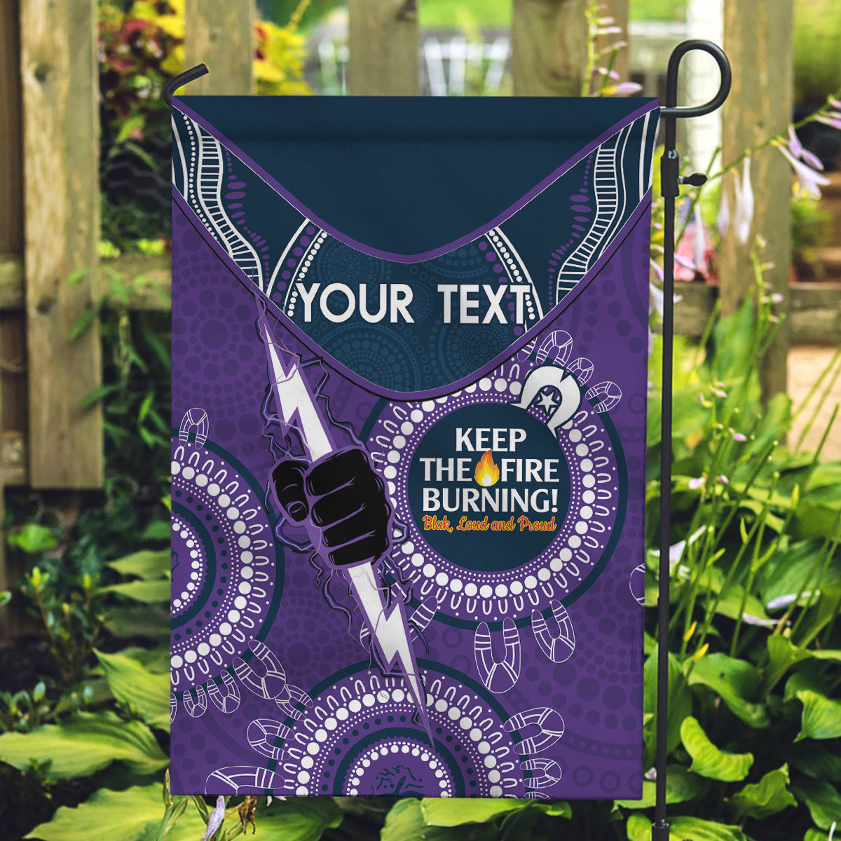 Custom NRL Storm NAIDOC Week Garden Flag Keep The Fire Burning Indigenous Art