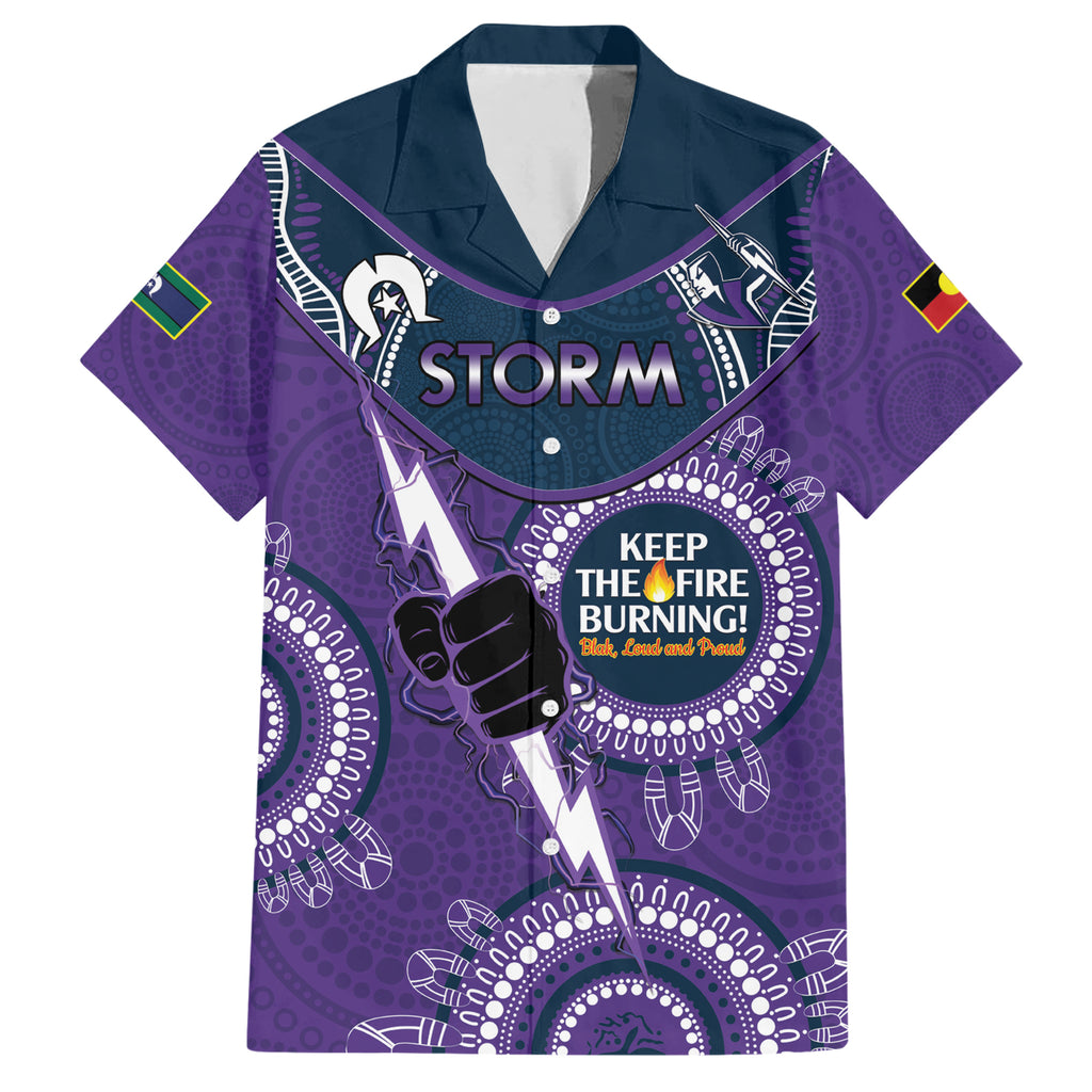 Custom NRL Storm NAIDOC Week Hawaiian Shirt Keep The Fire Burning Indigenous Art