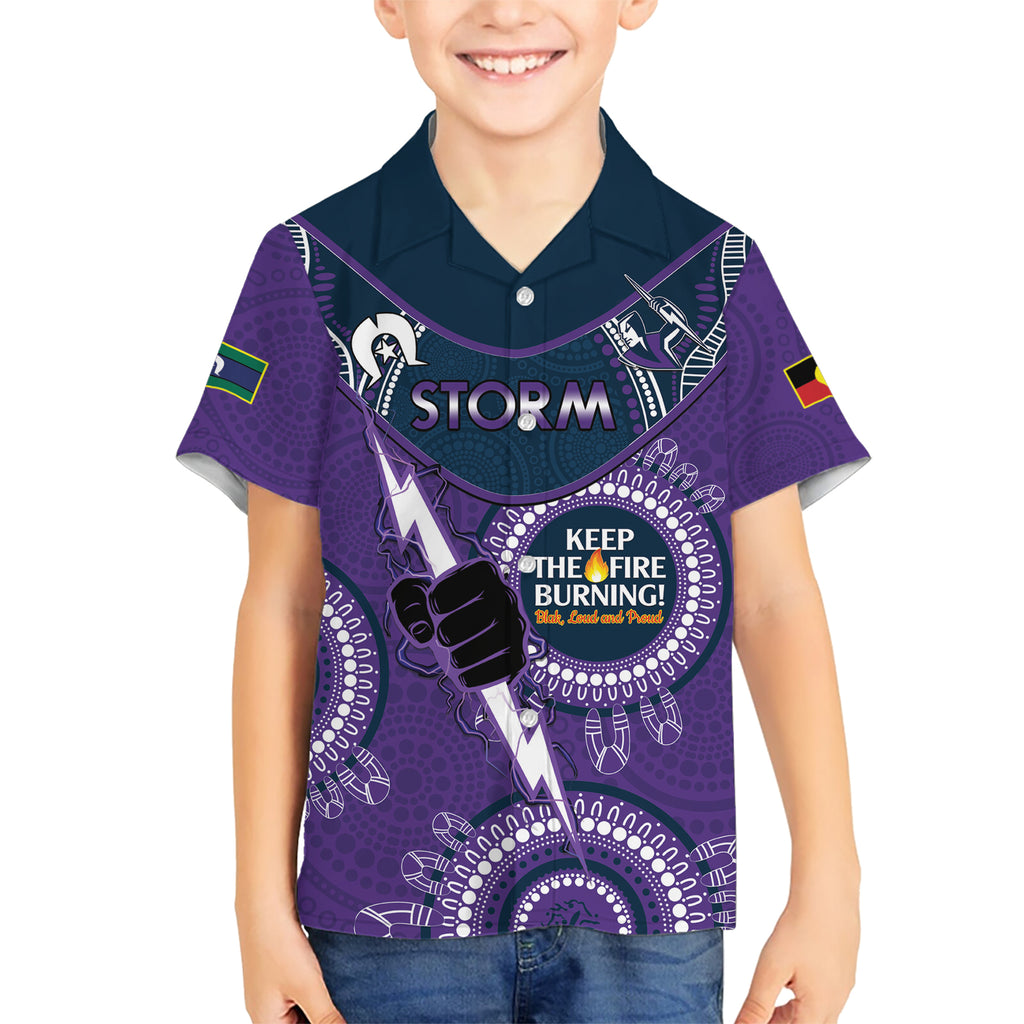 Custom NRL Storm NAIDOC Week Hawaiian Shirt Keep The Fire Burning Indigenous Art