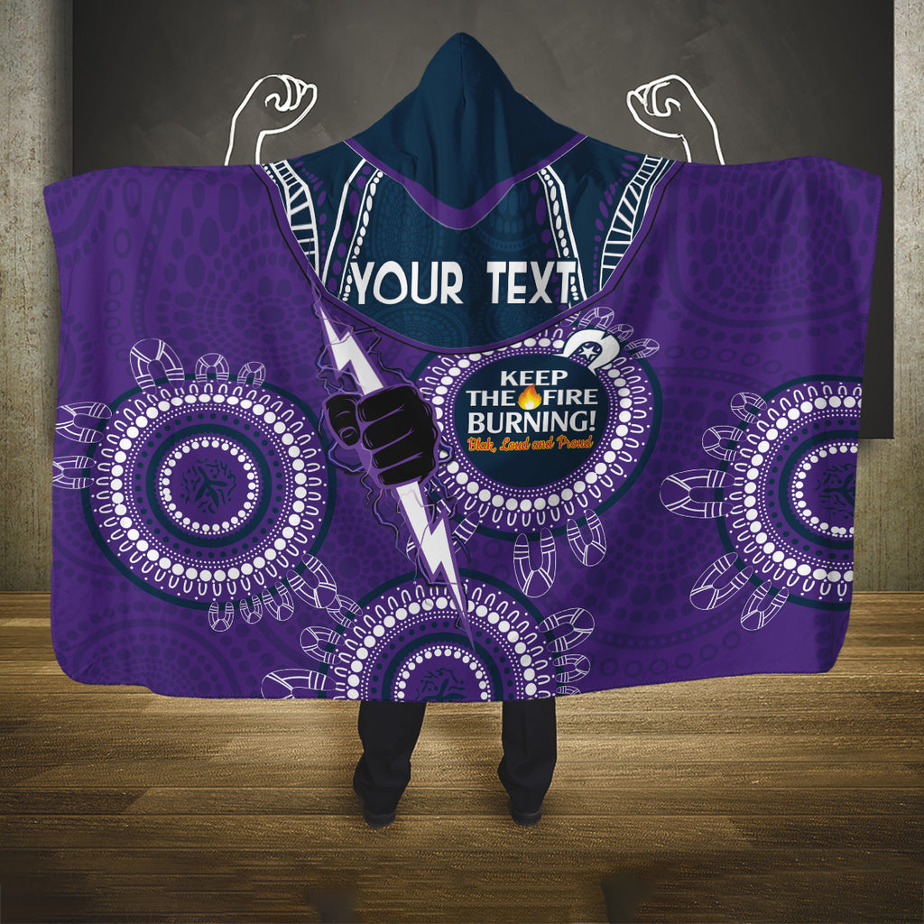 Custom NRL Storm NAIDOC Week Hooded Blanket Keep The Fire Burning Indigenous Art