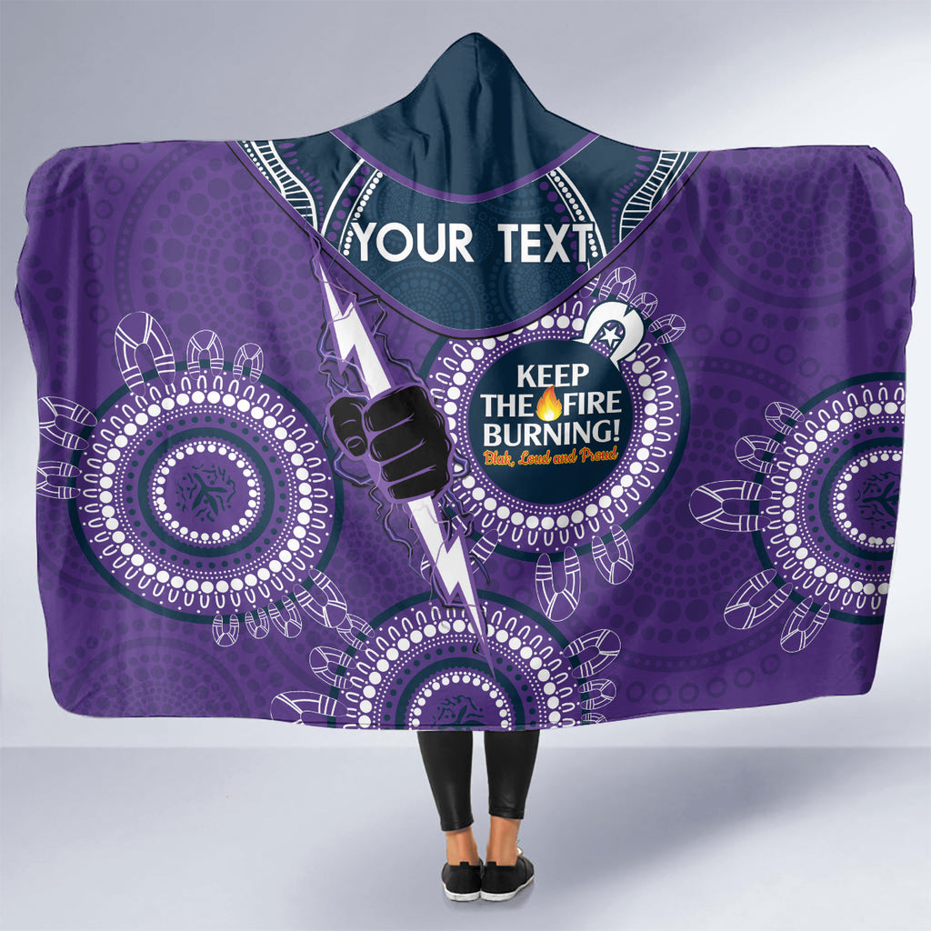 Custom NRL Storm NAIDOC Week Hooded Blanket Keep The Fire Burning Indigenous Art