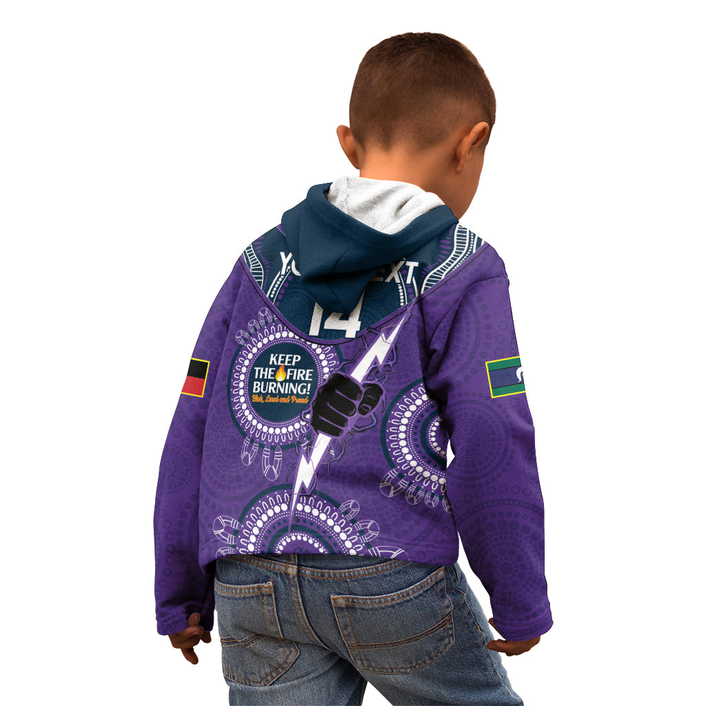Custom NRL Storm NAIDOC Week Kid Hoodie Keep The Fire Burning Indigenous Art