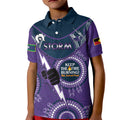 Custom NRL Storm NAIDOC Week Kid Polo Shirt Keep The Fire Burning Indigenous Art
